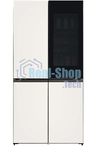 Холодильник LG GR-X24FQEKM бежевый трехкамерный 382/145л морозилка снизу, No Frost, Side by Side