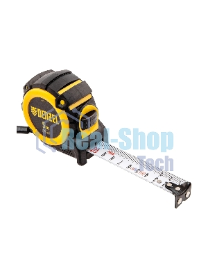 Рулетка Denzel 5м х 25мм, автоматич. фиксац., нейлон. покрытие, магнит. зацеп, двухстор. разметка