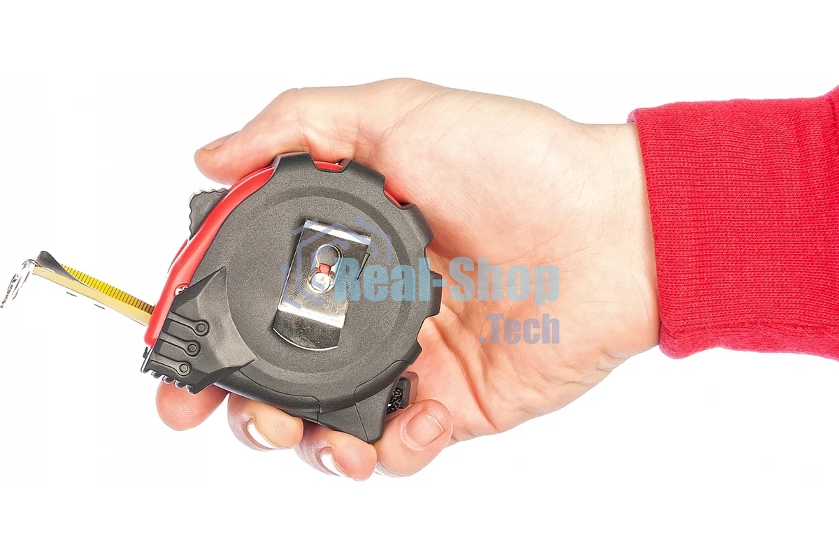 Рулетка Matrix status magnet 3 fixations 5мх25мм обрезиненный корпус зацеп с магнитом