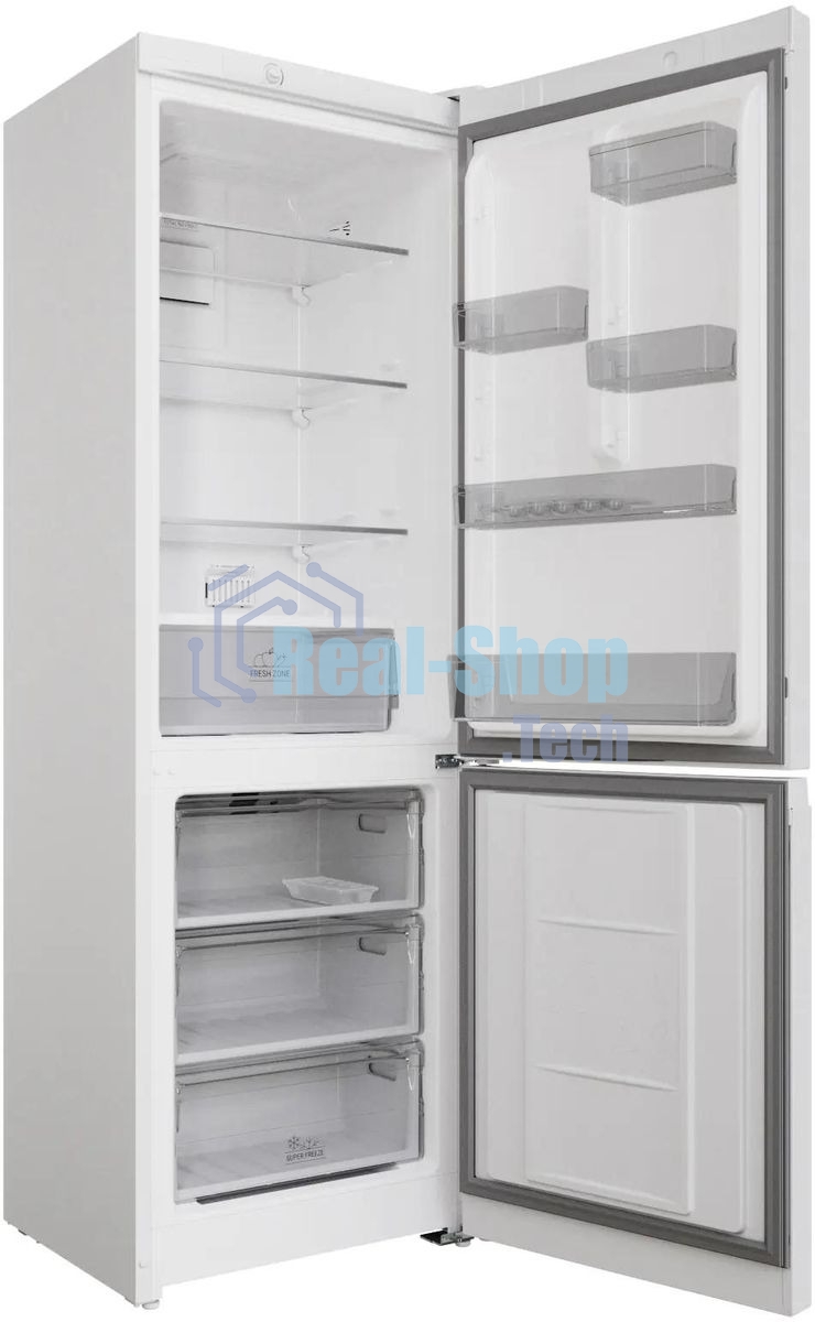 Холодильник Hotpoint HT 4180 W белый/серебристый двухкамерный 220/78л морозилка снизу, Total No Frost