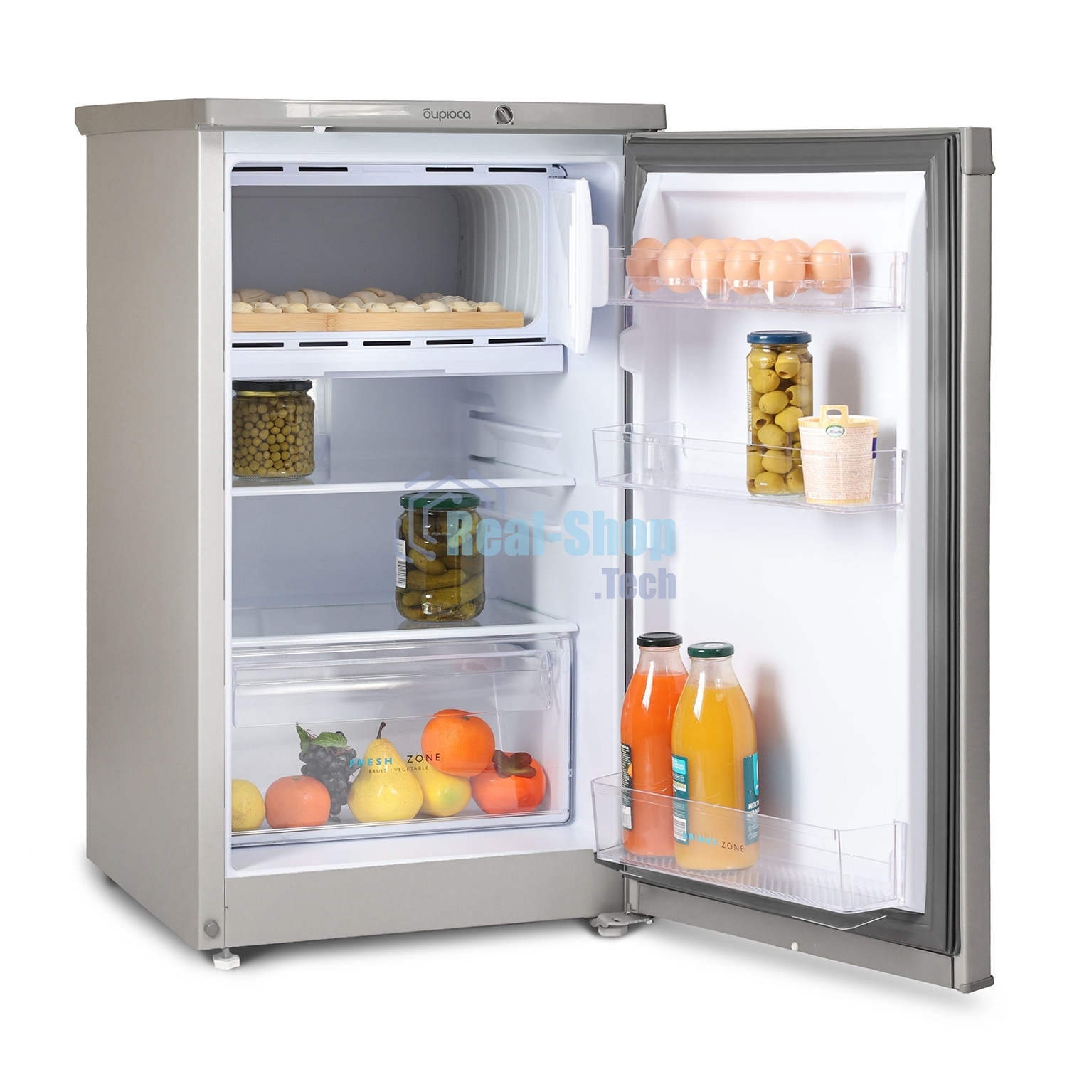 Холодильник Бирюса M408 металлик однокамерный 88/27л морозилка сверху