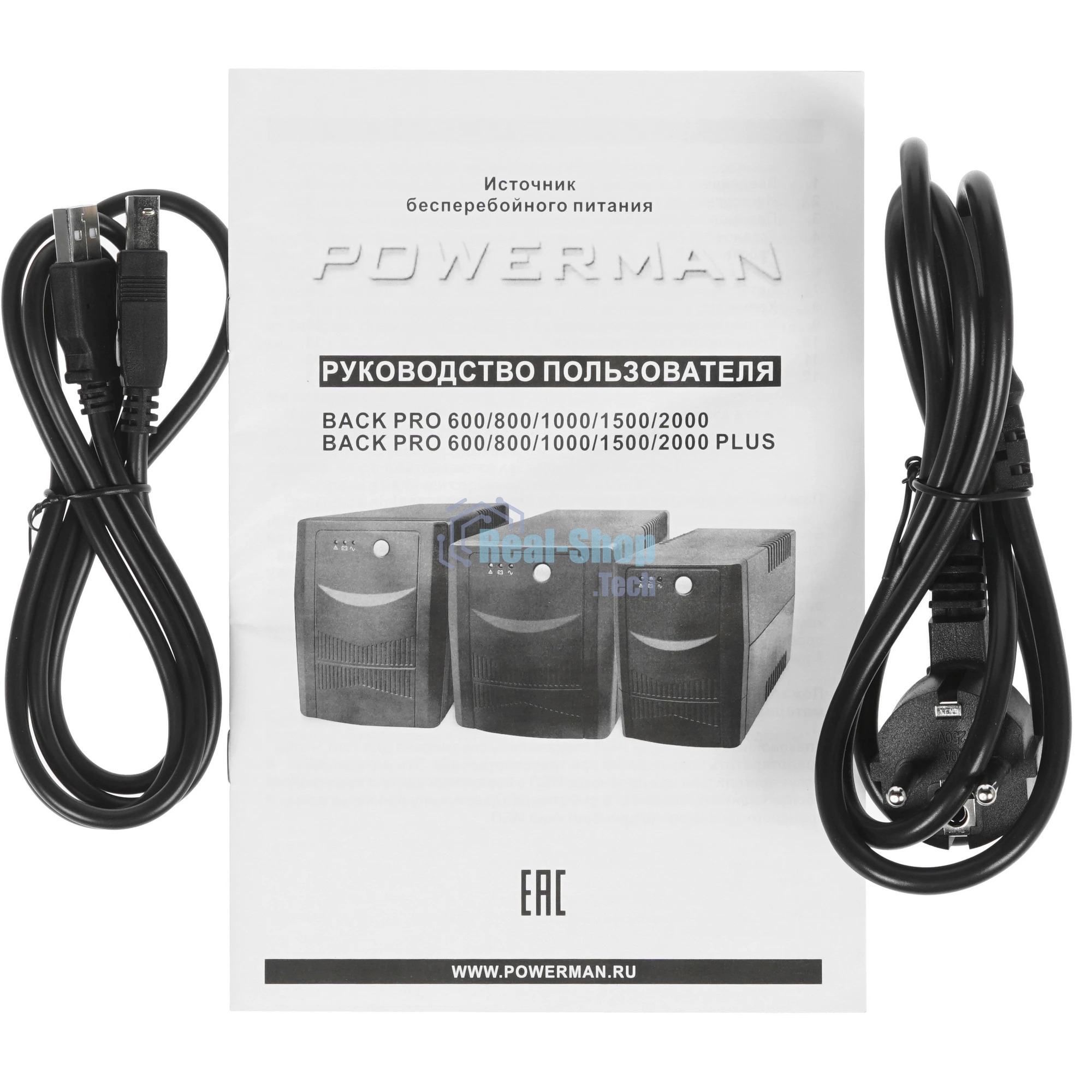 Источник бесперебойного питания Powerman Back Pro 2000 Plus / 2000 ВА / 1200 Вт / 4 х CEE 7 (евророзетка)