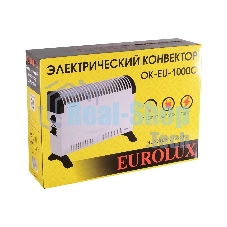 Конвектор Eurolux ОК-EU-1000C белый, 1000 Вт, 15 м2, термостат