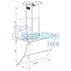 Вытяжка наклонная Graude DH 90.3 WE белое стекло/нержавеющая сталь, 90 см, 700 куб. м/ч, 70 дБ