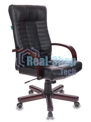 Кресло Бюрократ KB-10/WALNUT черный, экокожа