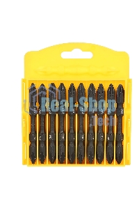 Набор двухсторонних торсионных бит для ударных шуруповертов 10 шт Deli DL252202 PH2x65мм, сталь S2, пласт.кейс