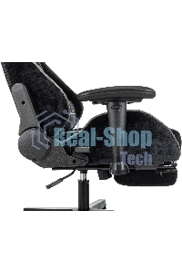 Кресло игровое Zombie Drift/F черный/серый, крестов. пластик, подст. для ног