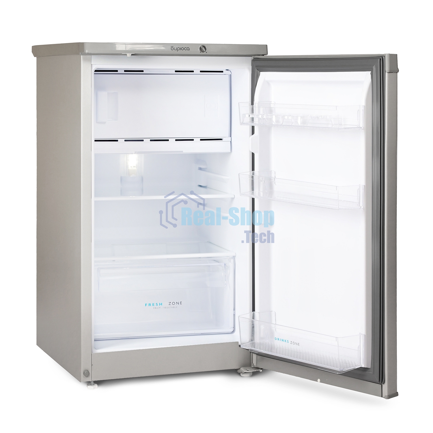 Холодильник Бирюса M408 металлик однокамерный 88/27л морозилка сверху