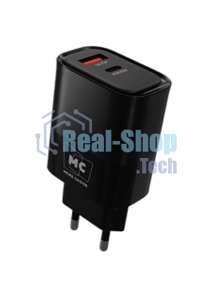 Сетевое зарядное устройство MORE CHOICE NC82 1USB+1Type-C 3.0A PD 35W+QC3.0 для Type-C Type-C черный