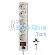 Сетевой фильтр Гарнизон EHLW-3, 5 р, 10А 5 м белый