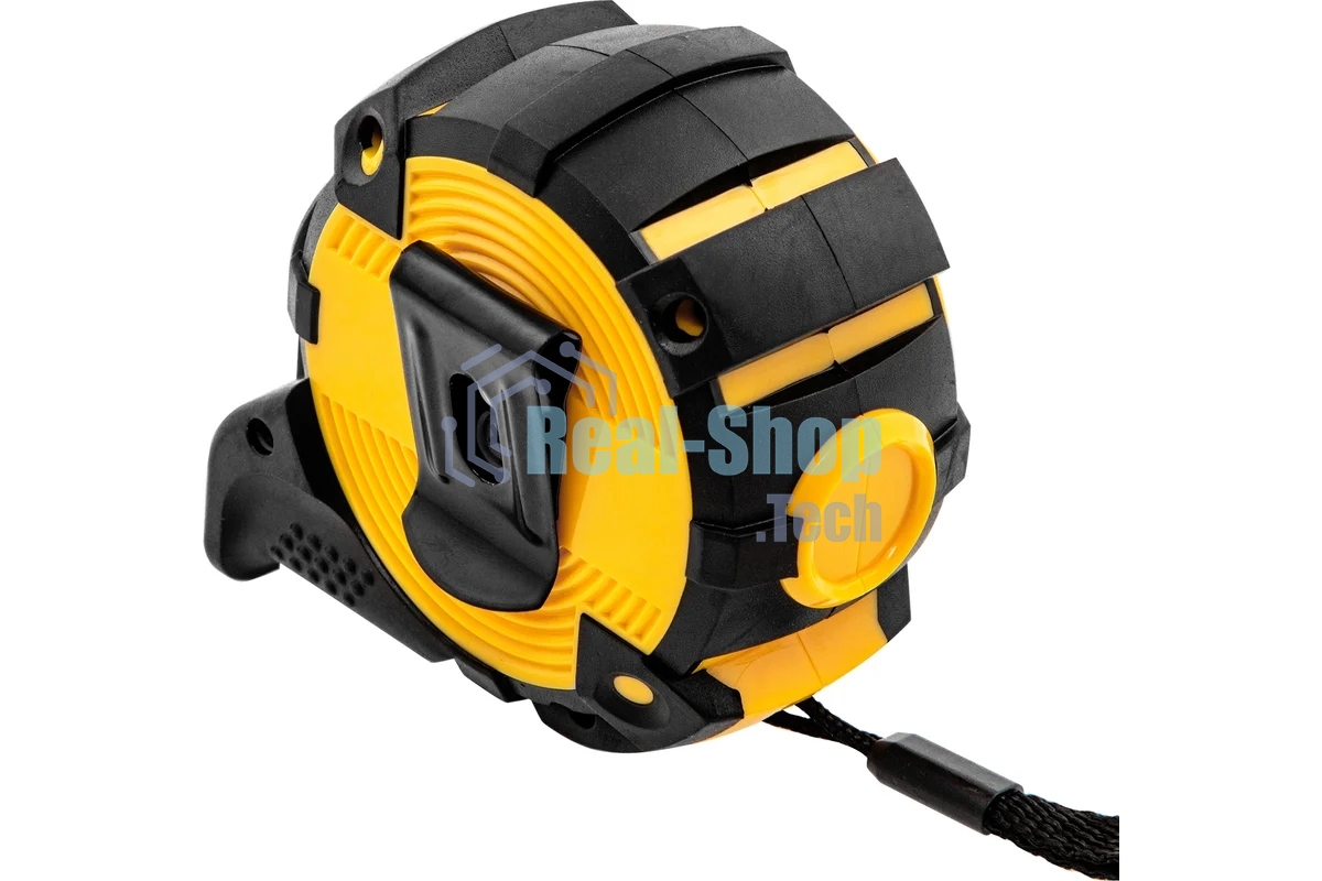 Рулетка Denzel 5м х 25мм, автоматич. фиксац., нейлон. покрытие, магнит. зацеп, двухстор. разметка