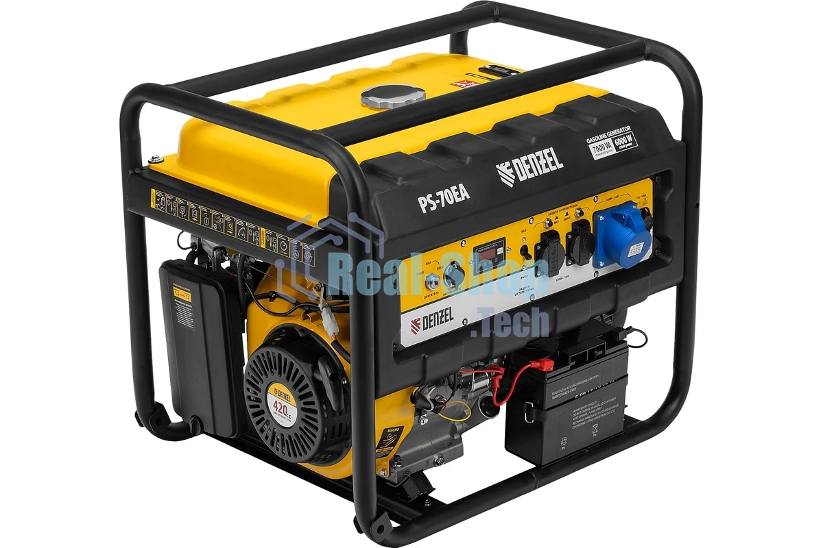 Электрогенератор бензиновый Denzel PS 70 EA, 7 кВт, 85 дБ, 88 кг