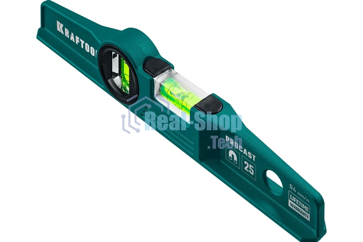 Уровень KRAFTOOL 34717-025superkraft-m литой 2 ампулы 0.5 мм/м 250мм