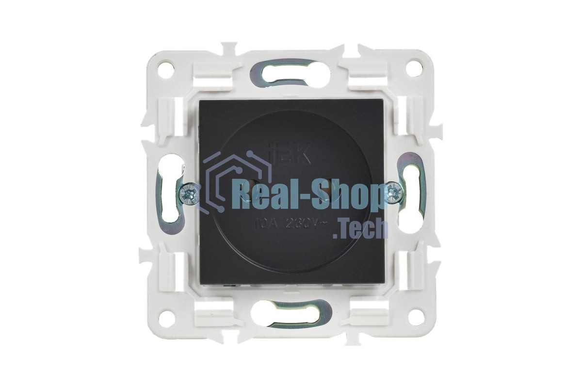 Розетка SKANDY 10А без заземл. без защ. шторок SK-R02Bl черный IEK SK-R10-10-K02