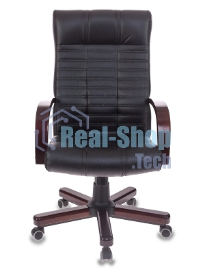 Кресло Бюрократ KB-10/WALNUT черный, экокожа