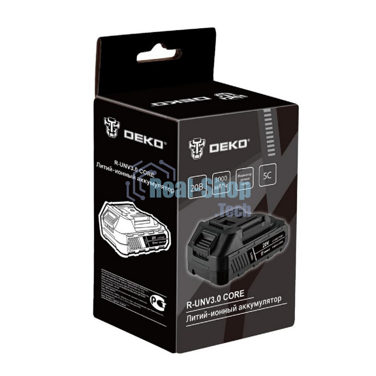 Аккумулятор DEKO R-UNV3.0 CORE, Li-ion, 20В, 3.0А*ч