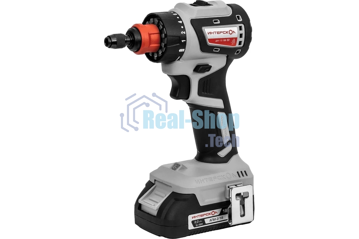 Дрель-шуруповерт аккумуляторная бесщеточная ИНТЕРСКОЛ КОМБИ ДА-13/18В 50 (2 АКБ 2 А·ч и ЗУ, кейс)