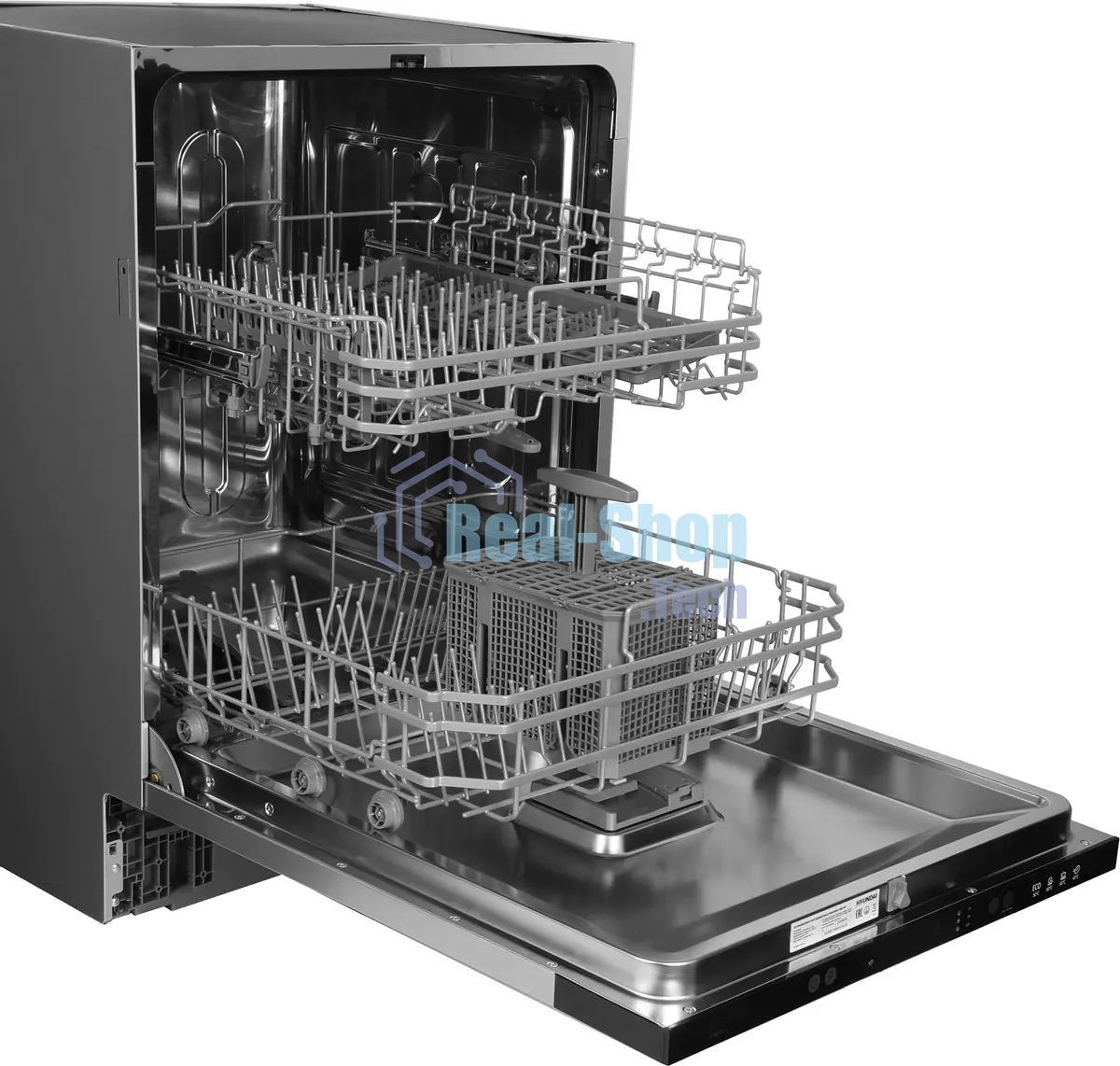 Встраиваемая посудомоечная машина Hyundai HBD 641, нержавеющая сталь, 59.8 см, 13 компл., 49 дБ, класс A++