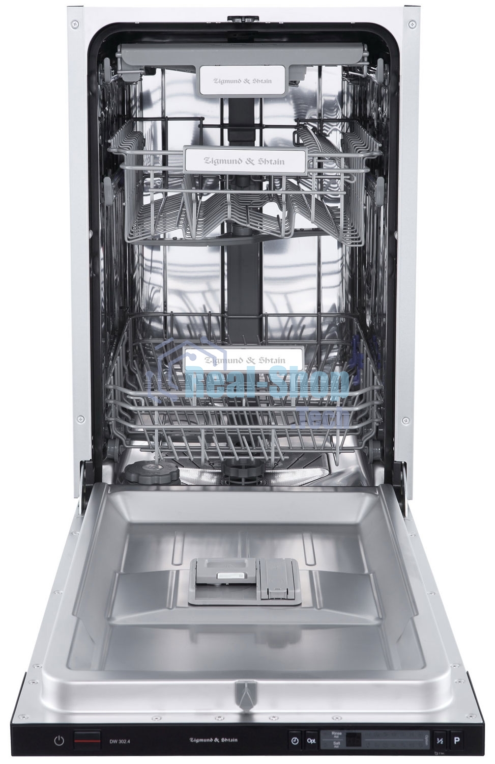 Встраиваемая посудомоечная машина Zigmund & Shtain DW 302.4, черный, 44.8 см, 10 компл., 44 дБ, класс A+++