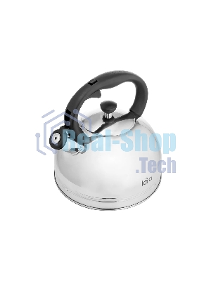 Чайник для плиты металлический Lara LR00-64, (матовый) 4 л, автоподъем крышки, индукционное капсулированное дно, нейлон. ручка