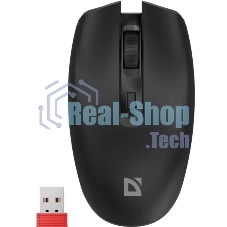 Мышь беспроводная Defender Proto MM-332 черный, 3200 dpi, радиоканал, Bluetooth, USB, кнопки - 4
