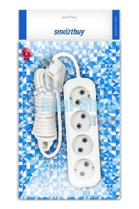 Удлинитель бытовой Smartbuy (SBE-10-4-05-N) 4 гнз х 5,0 м (10А/2.2кВт, ПВС 2х1.0)