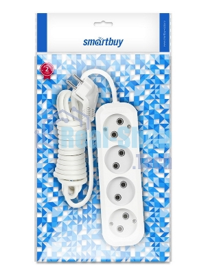 Удлинитель бытовой Smartbuy (SBE-10-4-05-N) 4 гнз х 5,0 м (10А/2.2кВт, ПВС 2х1.0)