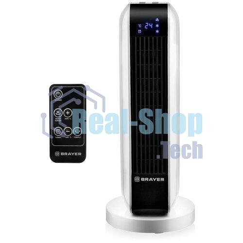 Тепловентилятор 4802BR BRAYER, 2000 Вт, 2 уров.мощ, вращ.корп 35°, LED-диспл, пульт ДУ, таймер