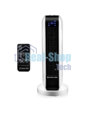 Тепловентилятор 4802BR BRAYER, 2000 Вт, 2 уров.мощ, вращ.корп 35°, LED-диспл, пульт ДУ, таймер