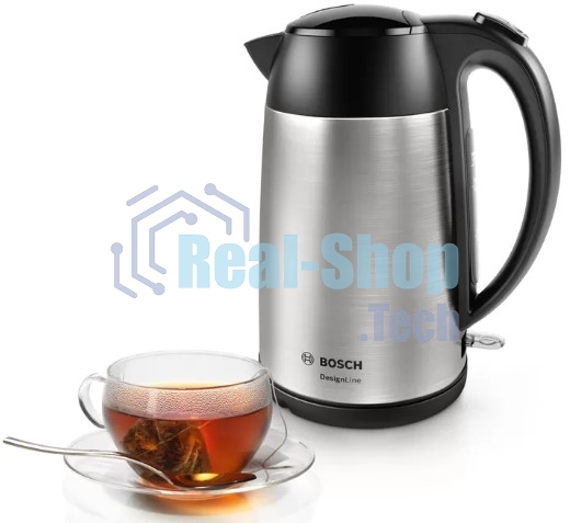 Чайник электрический Bosch TWK3P420 1.7 л, 2400 Вт, черный (корпус: нержавеющая сталь)