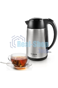 Чайник электрический Bosch TWK3P420 1.7 л, 2400 Вт, черный (корпус: нержавеющая сталь)