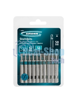 Бита Gross Torx 10х50 мм, сталь S2, шестигр., 10 шт.