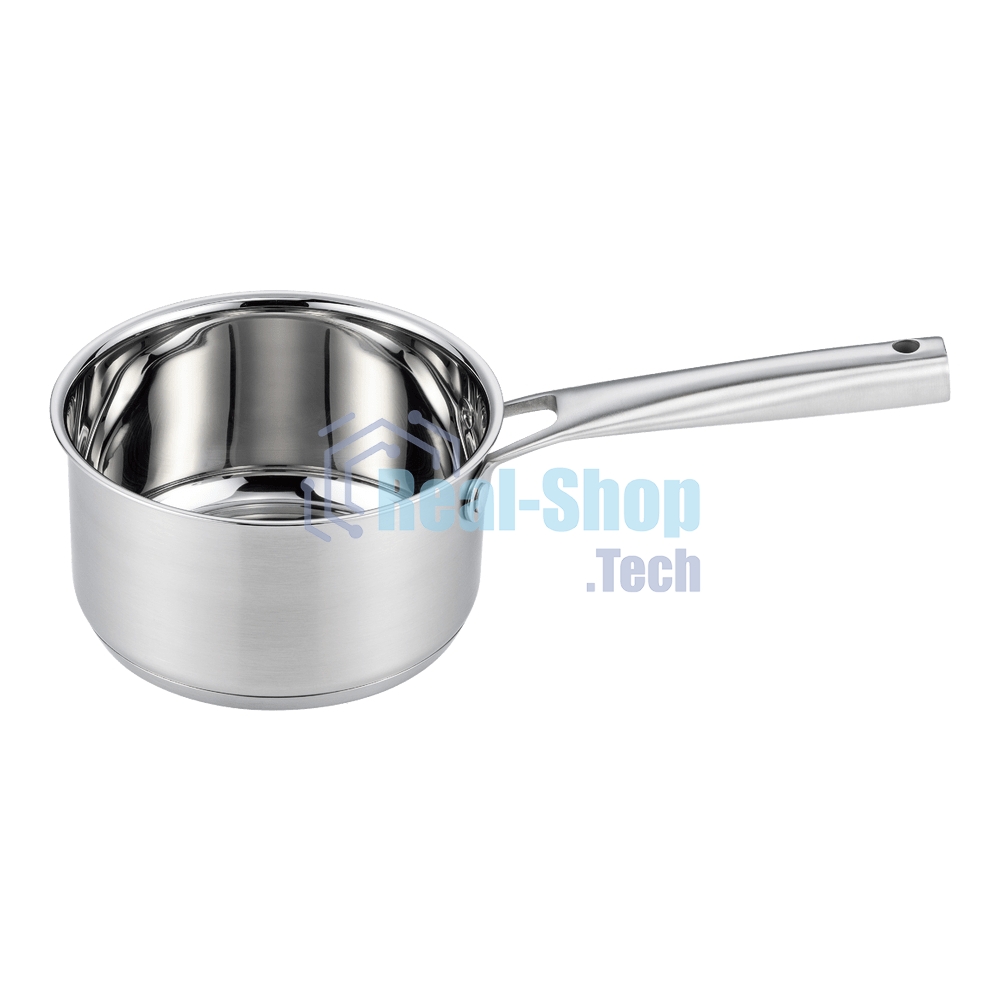 Ковш MAUNFELD FLORENCE MF18FR01SP из нержавеющей стали со стеклянной крышкой, 16 см, 1,8 л