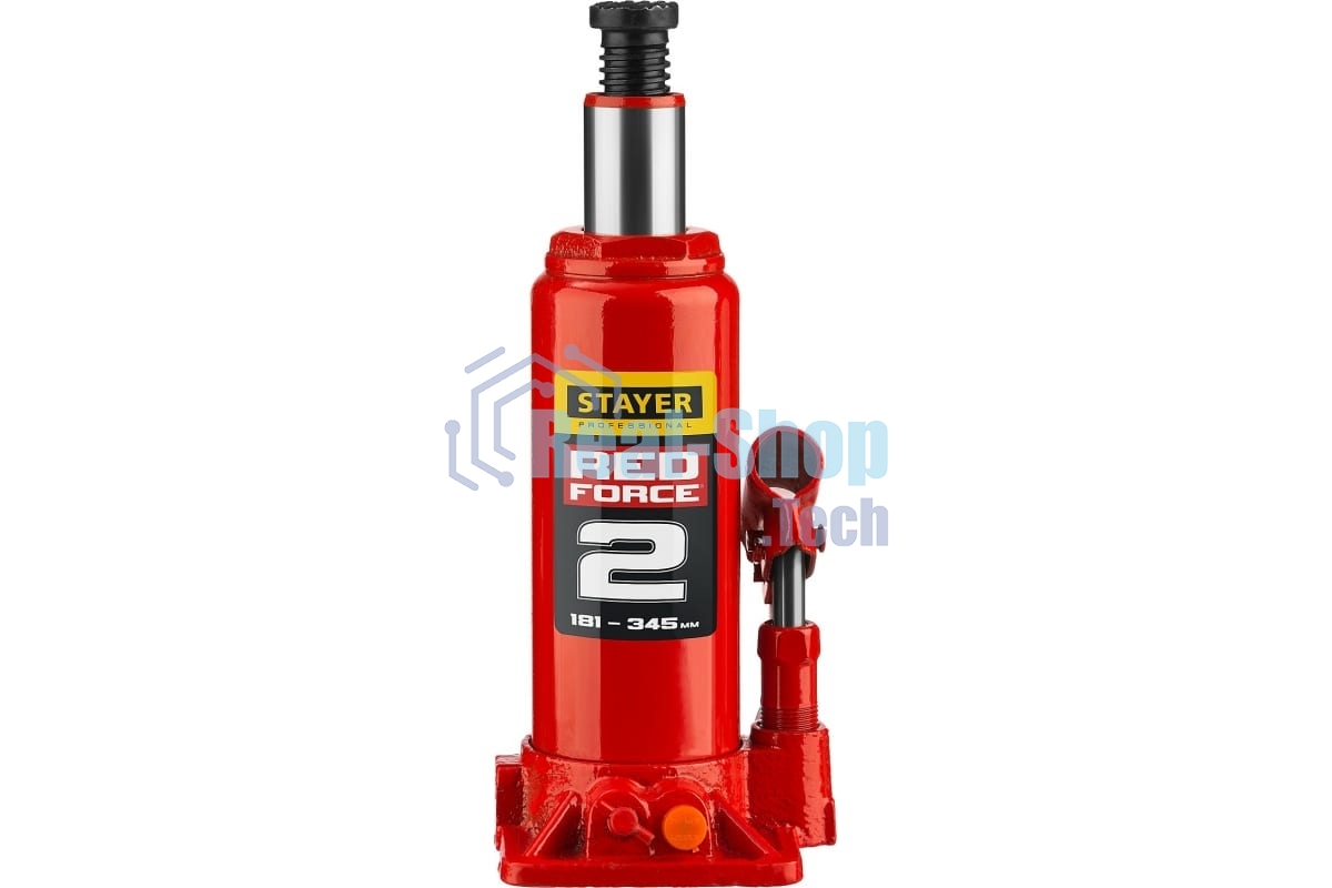 Домкрат STAYER 43160-2_z01 гидравлический бутылочный red force 2т 181-345мм