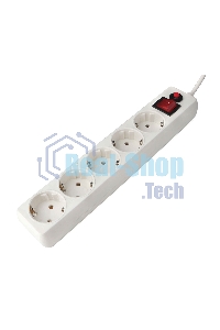 Сетевой фильтр Гарнизон EHLW-3, 5 р, 10А 5 м белый