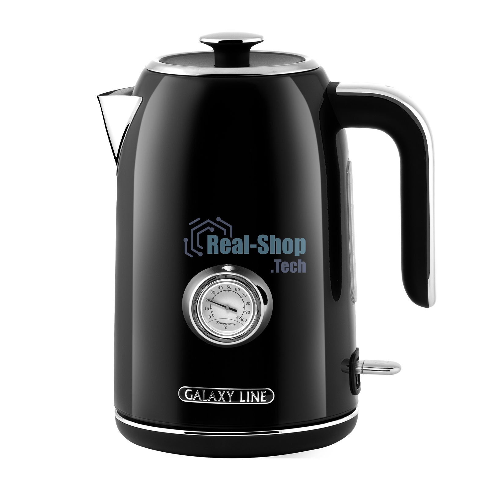 Чайник электрический Galaxy Line GL 0350, магия черного, металл, 2200 Вт, 1,7 л