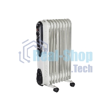 Обогреватель масляный EUROLUX ОМПТ-EU-9Н (9 секций) белый, 2000 Вт, 25 м2, термостат 67/3/19