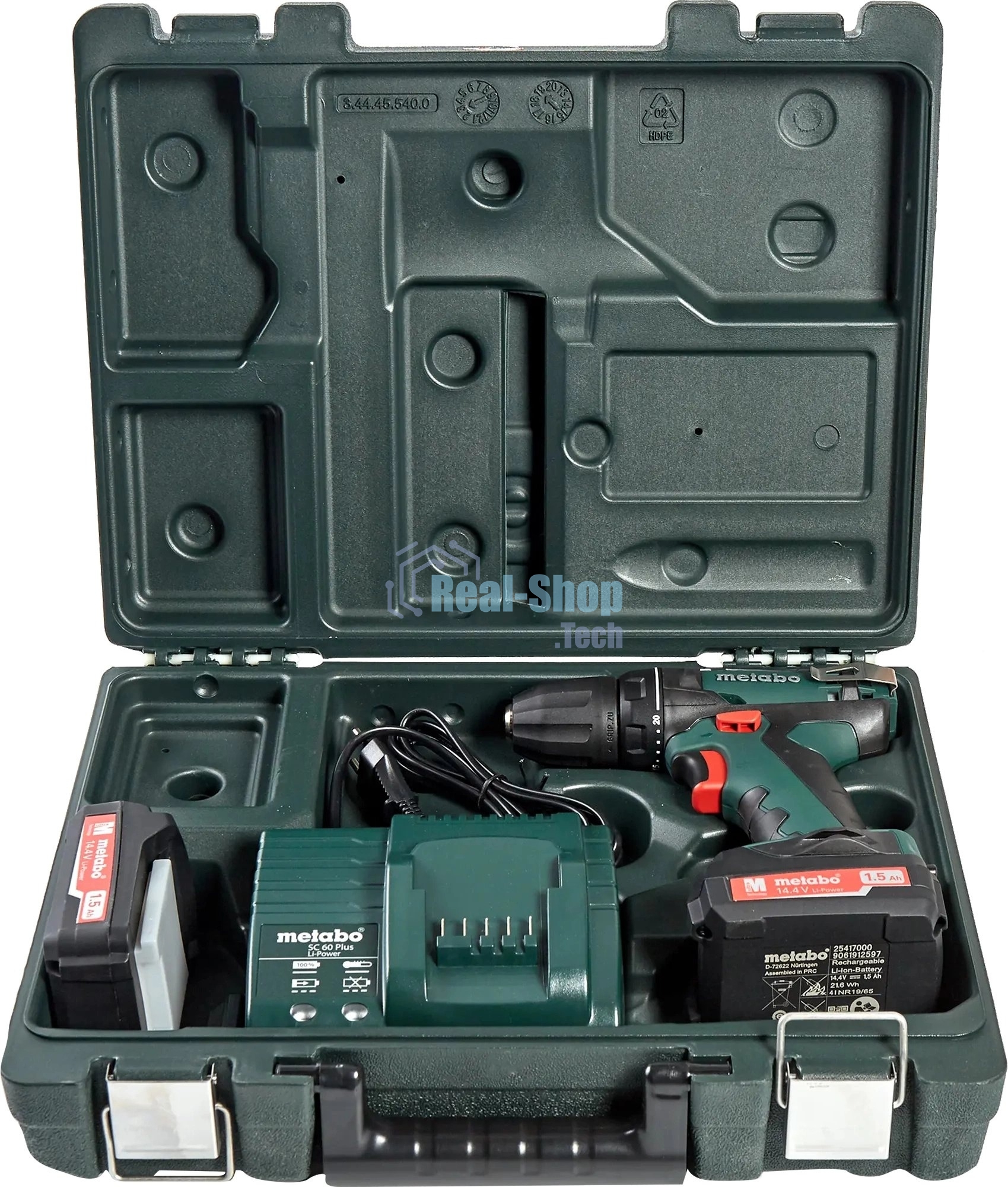 Дрель-шуруповерт аккумуляторная Metabo BS 14.4 602206550, Аккумуляторный, 14.4В, 2 АКБ, Кейс