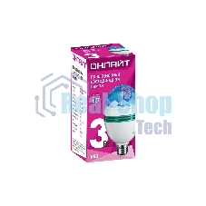 Лампа светодиодная ОНЛАЙТ 61120 OLL-DISCO-3-230-RGB-E27