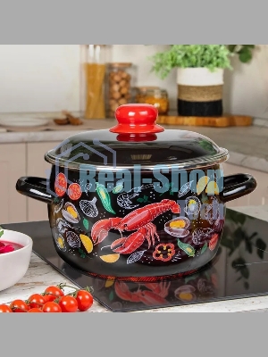 Кастрюля Appetite 1RC201M Лобстер с крышкой, эмалированная сталь, сфер. 4 л