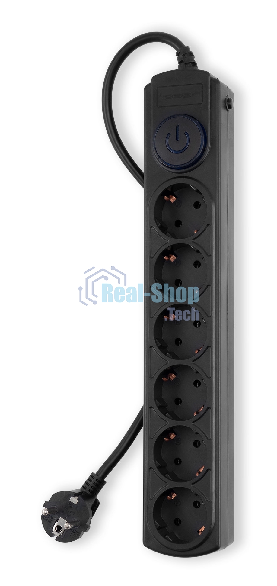 Сетевой фильтр Ippon BK-6-EU-1.8-16-B 1.8 м (6 розеток) черный (коробка)