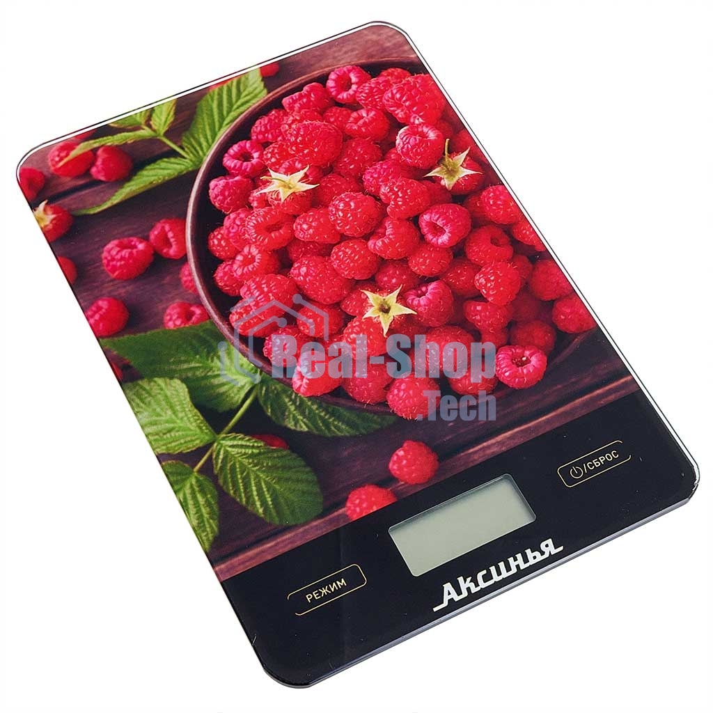 Весы кухонные электронные АКСИНЬЯ КС-6502 Сочная малина: 5 кг, стекло (Россия)(24)