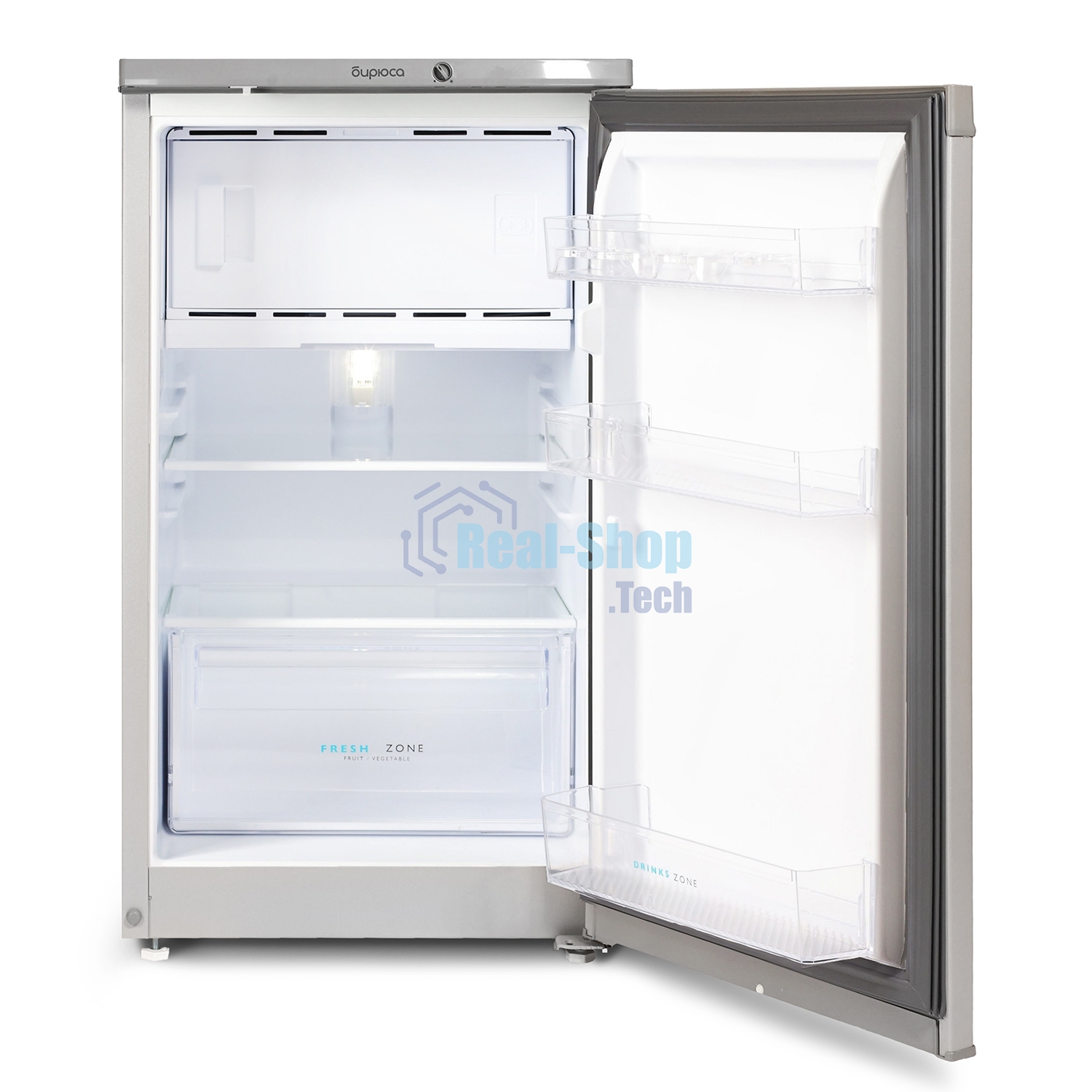 Холодильник Бирюса M408 металлик однокамерный 88/27л морозилка сверху
