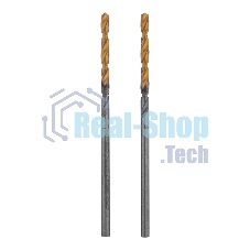 Сверло спиральное по металлу Denzel 2 x 49мм, Р6М5, Golden Tip, 2 шт.