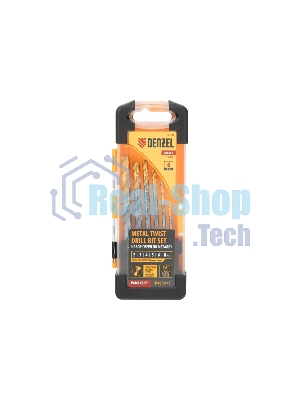 Набор сверл по металлу Denzel 2-8мм, Р6М5К8-TiN, Golden Tip, 6 шт