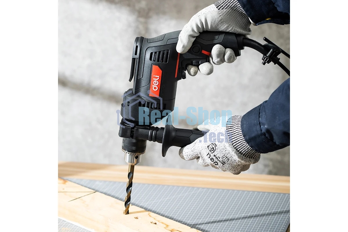 Дрель Deli DE-CZ13-1E, 680Вт, сетевая, ударная