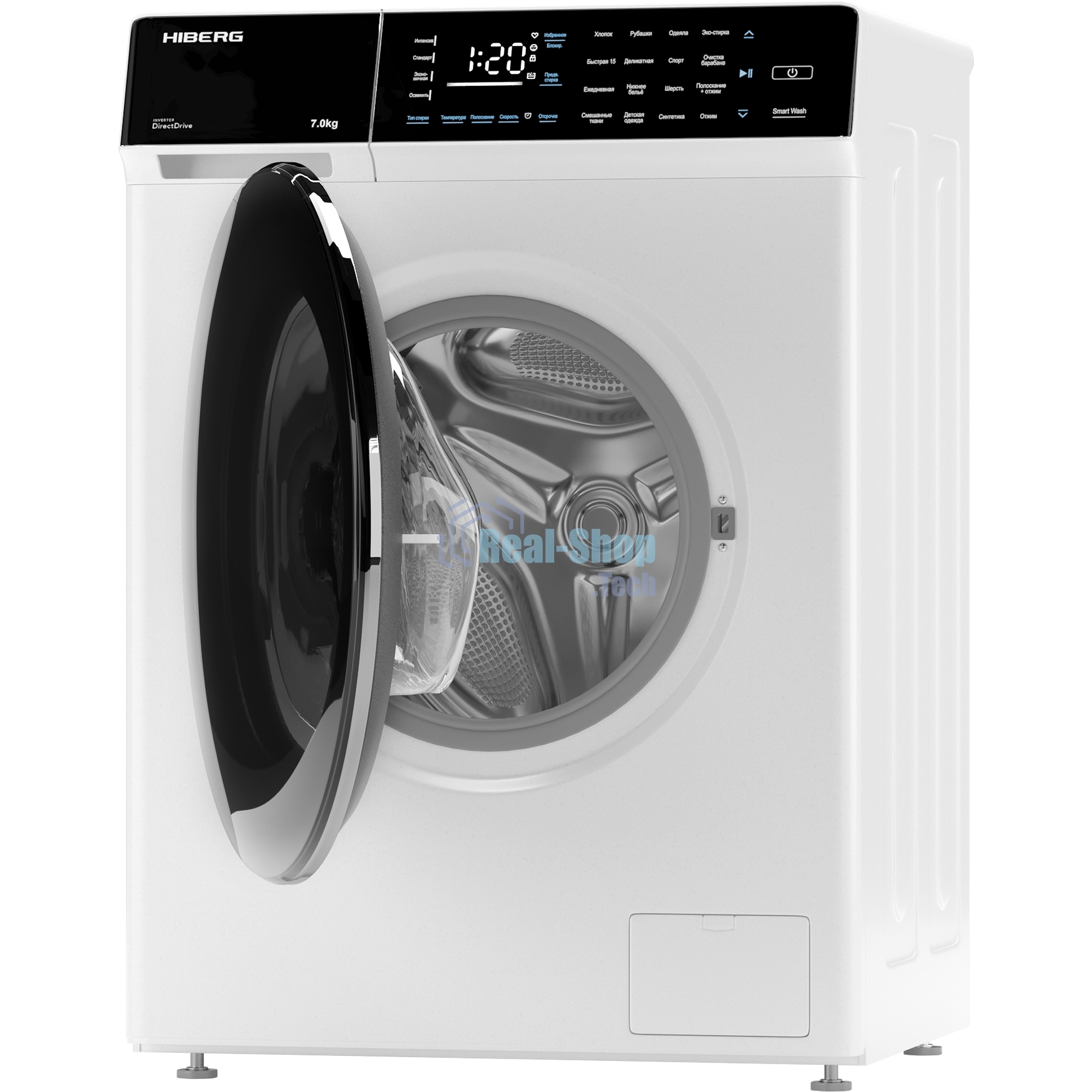 Стиральная машина HIBERG i-DDQ9-712 W белый, загр. фронтальная макс.: 7 кг 1200 об/мин класс: А+++