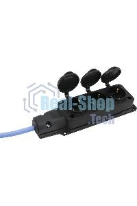 Удлинитель морозостойкий Gembird PC-3GF-R-10(IP) черный/синий, 10 м, 3 розетки, 3500 Вт