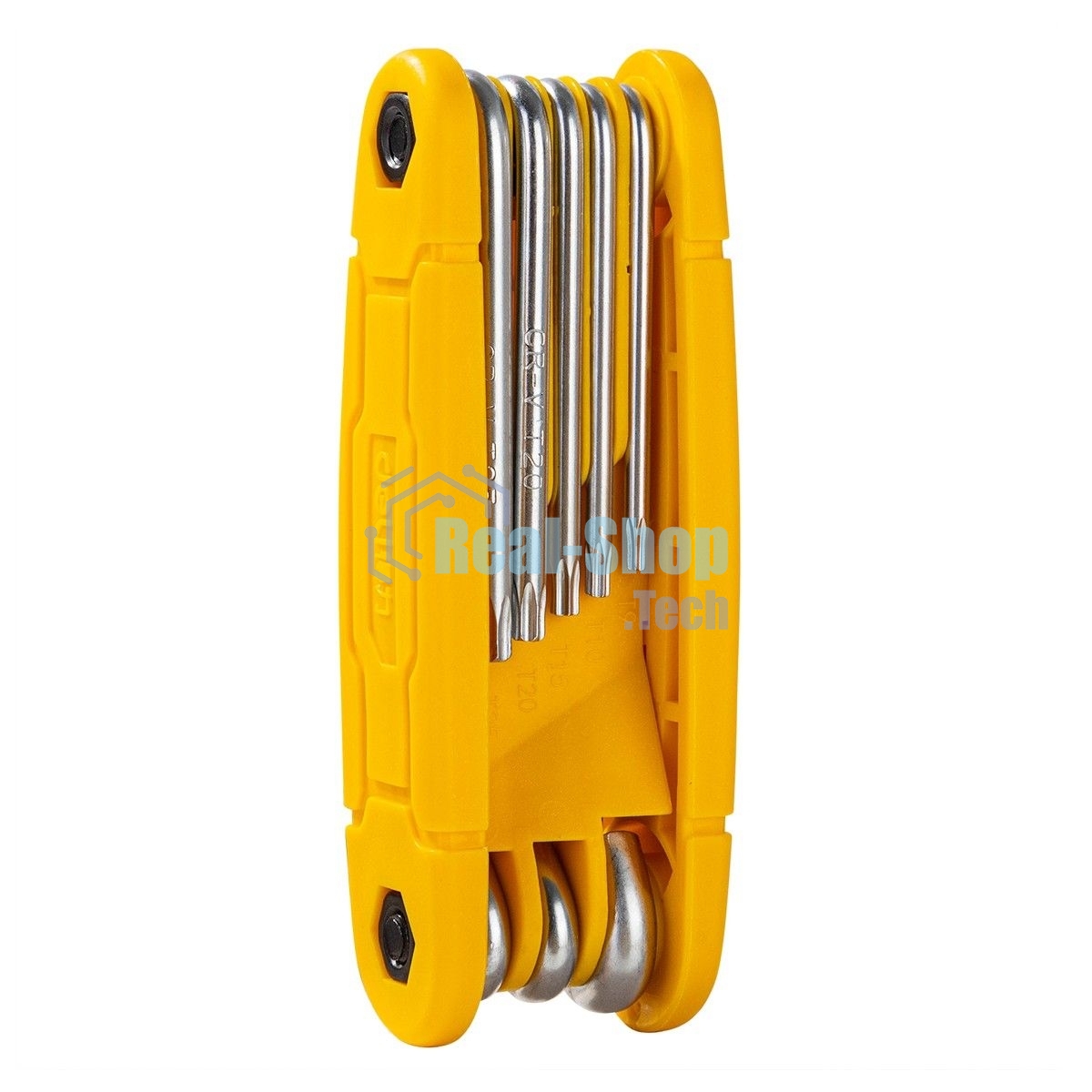 Набор складных шестигранных ключей TORX Deli DL234308 размеры T9,T10,T15,T20,T25,T27,T30,T40, пластиковый держатель