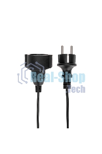 Удлинитель-шнур PROconnect ПВС 3х0,75 мм², 20 м, с/з, 6А, 1300 Вт, IP20, черный